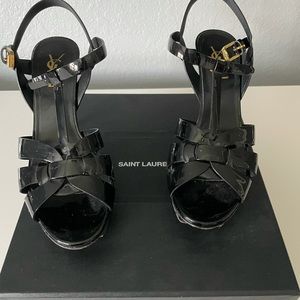 Saint Laurent Tribute Patent Platform Sandals